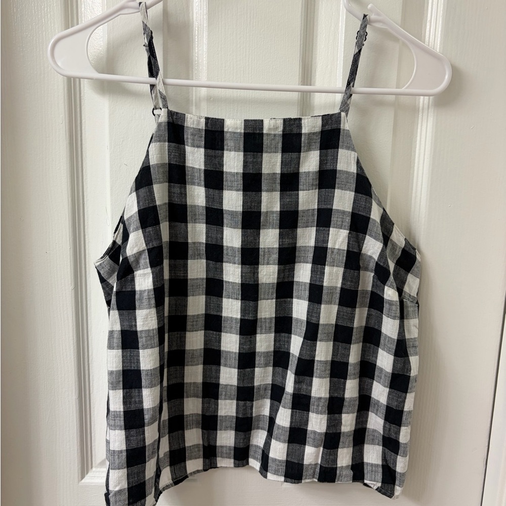 Altar'd State Black and White Checkered Tank Top